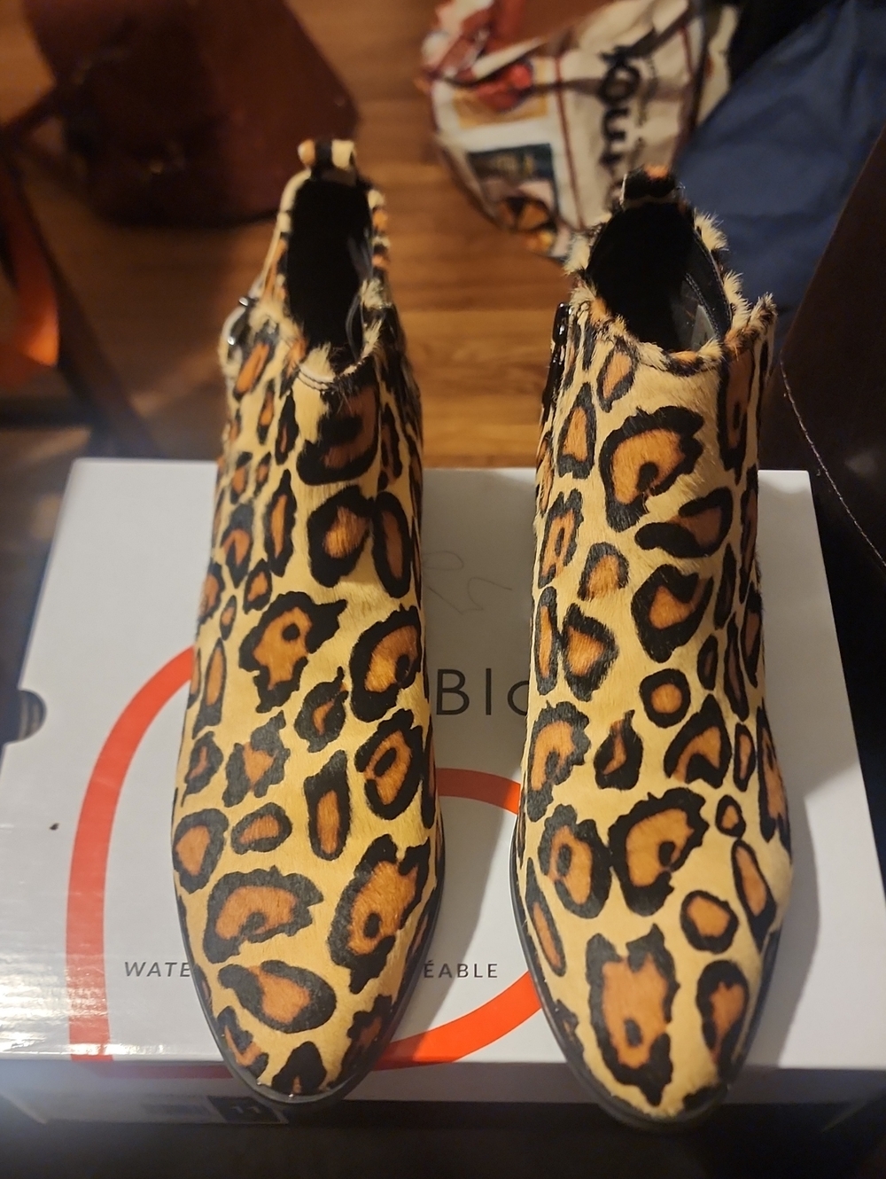 Blondo Leopard-Print Ankle Boots in Tan and Black